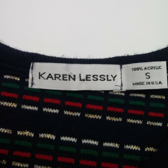 Vintage Karen Lessly Christmas Sweater Vest Small - Picture 7 of 14